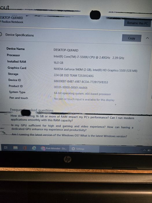 i7 225ssd hp pavilion laptop