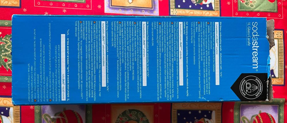 Carafa carbonatare, din sticla, pentru aparat SodaStream Duo, 1L