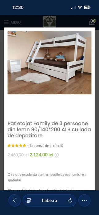Pat supraetajat 3 persoane