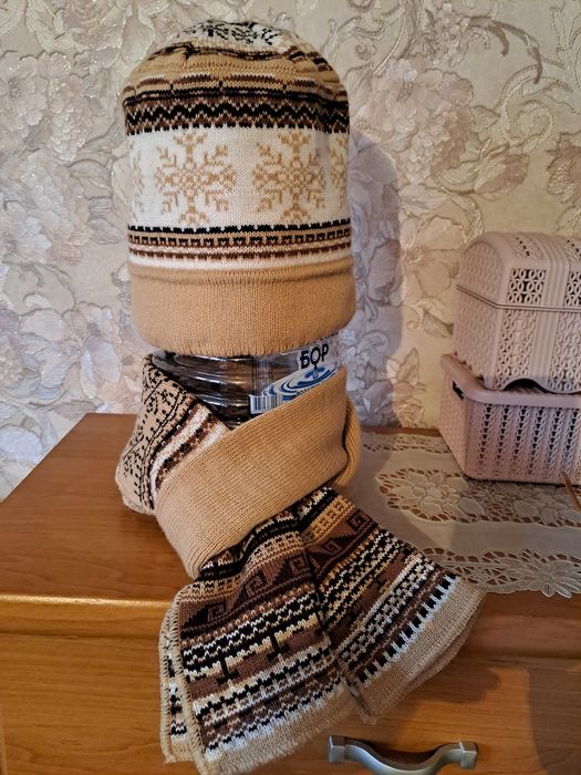 Наборы шапки манишка   капор ангора