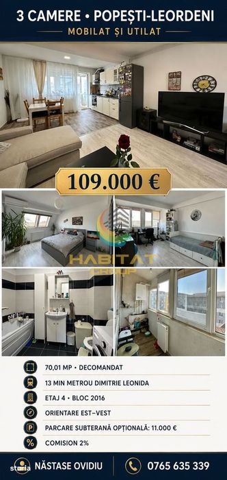 Vanzare Apartament 3 Camere 13 min metrou Dimitrie Leonida ! — fotografia 1