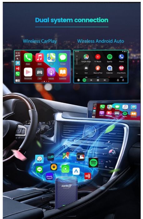 Adaptor wireless auto, Carlinkit, Compatibil cu Apple Carplay/Android