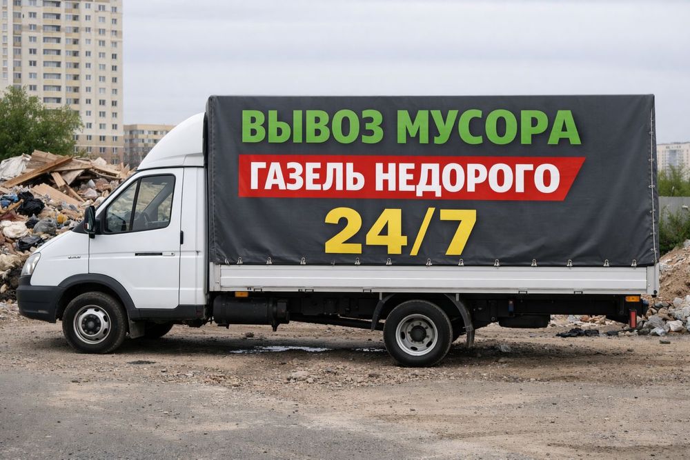 Вывоз мусора Газель недорого 24/7