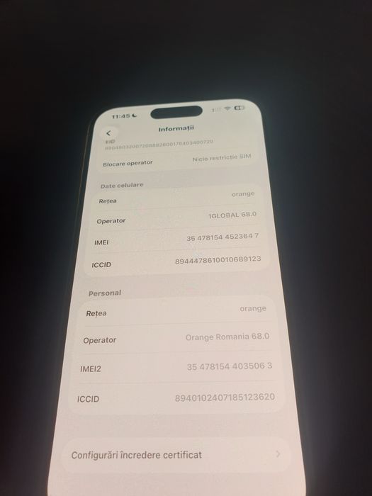 iPhone 15 Pro 128GB 90% Battery Health Alb