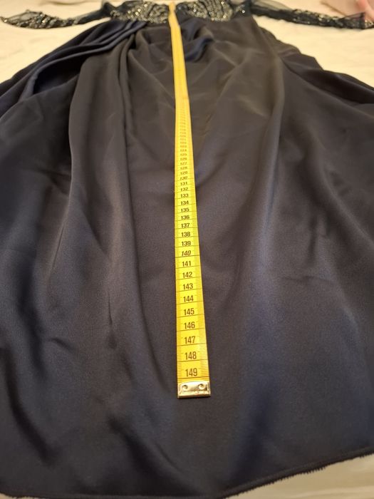 Rochie lungă de seară bleumarin cu paiete, mărimea 46