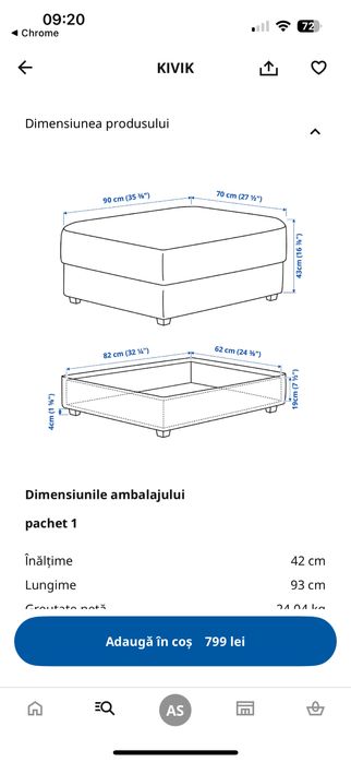 Taburet gri cumparat de la ikea