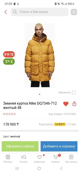 Пуховик nike air jordan