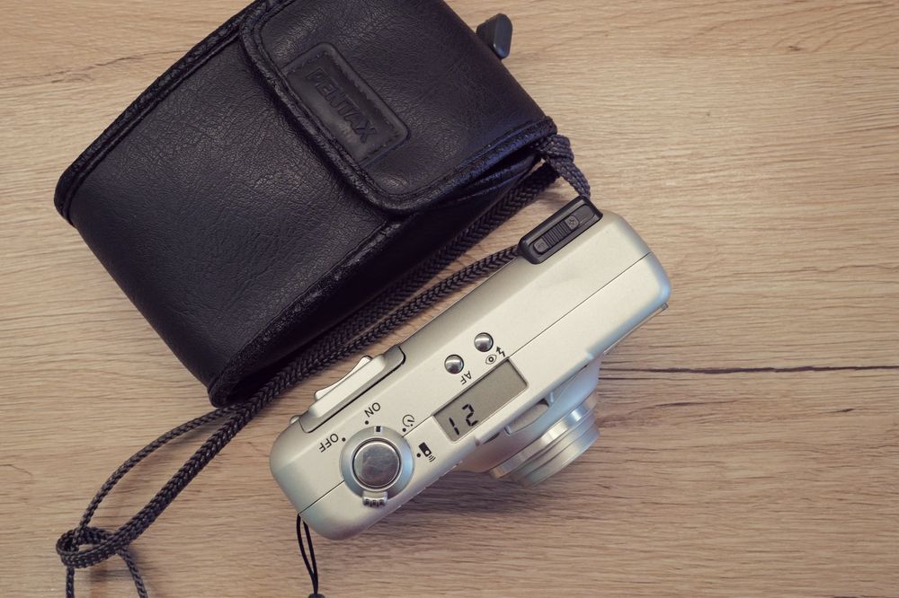 Aparat foto Pentax Espio 120SW MJU film point and shot TOP metalic