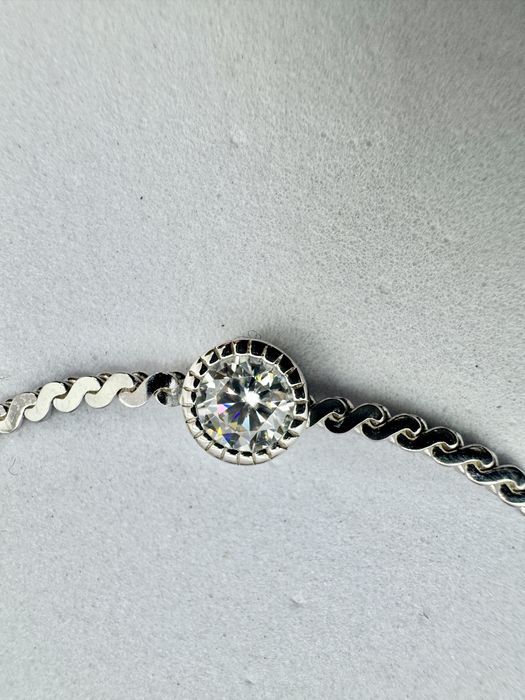 Сребърна гривна с мойсанит (Диамант) 0.5 карата