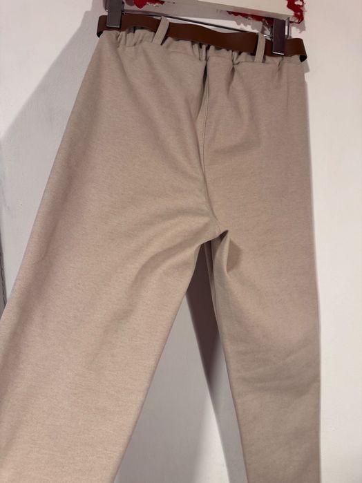 Pantaloni de birou, din vâscoză, eleganți, bej, S, made in Italy