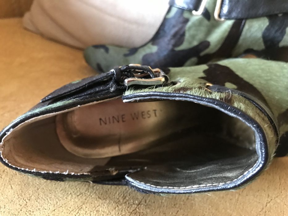 Botine Nine West din piele naturala ,imprimeu army , nr35/36