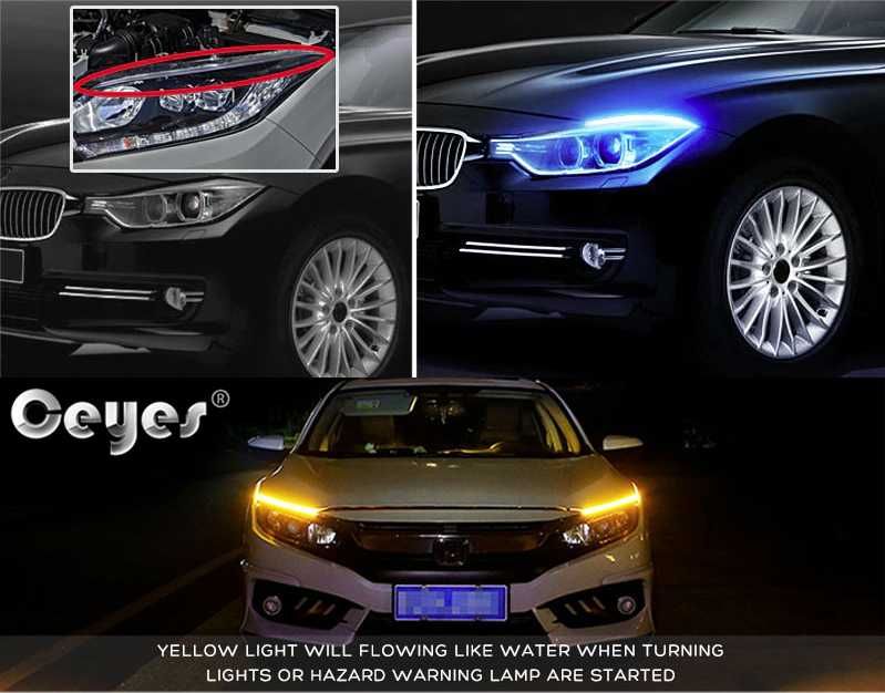 Led ленти 2бр. за фарове на автомобил кола лед  лента за багажник