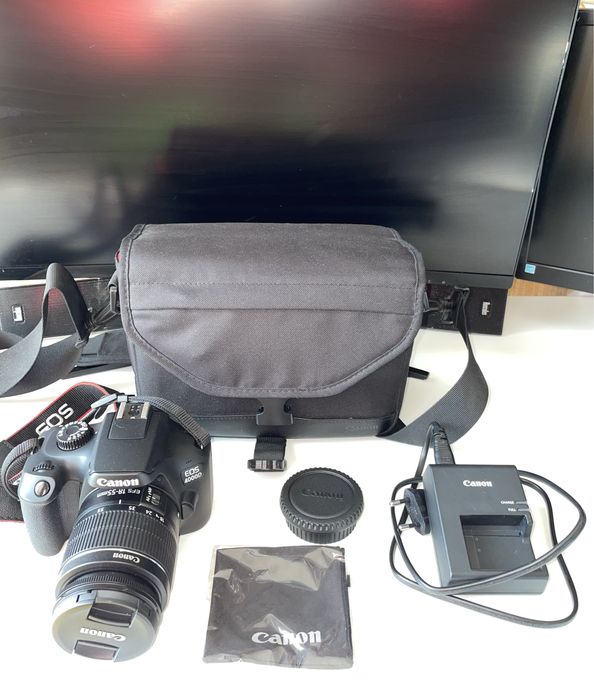 Canon EOS 4000D + EF-S 18–55mm | Пълен комплект | Отлично състояние