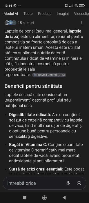 Vand lapte de PONEITA