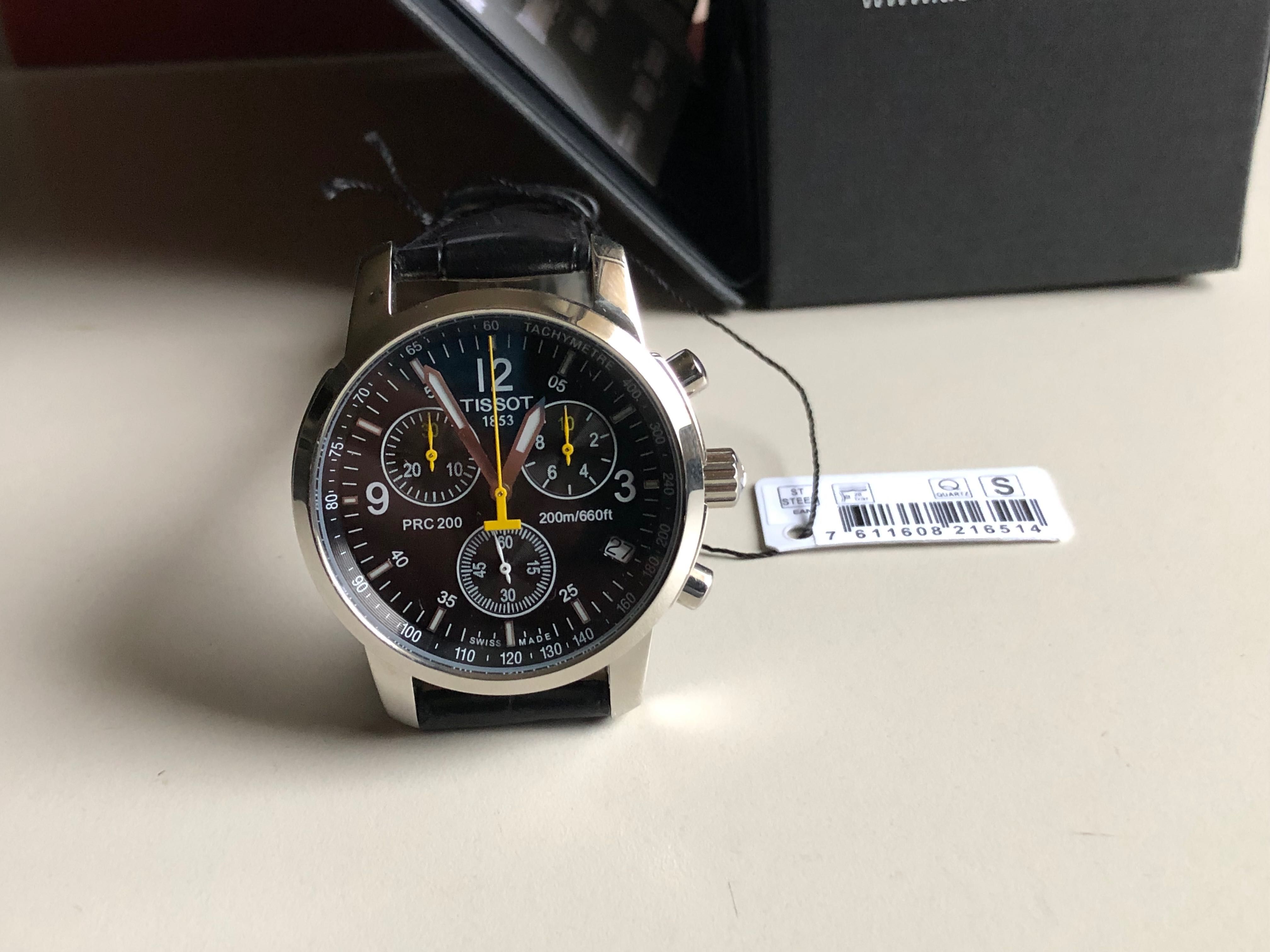 Ceas Tissot Prc 200 Chronograph Curea Piele Neagra Tissot PRC