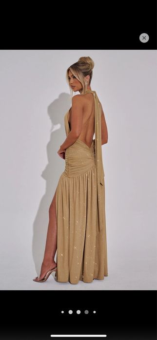 Babyboo златиста официална рокля