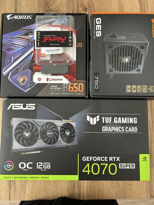 RTX 4070 Super ASUS TUF/Aorus b650m/Гарантия