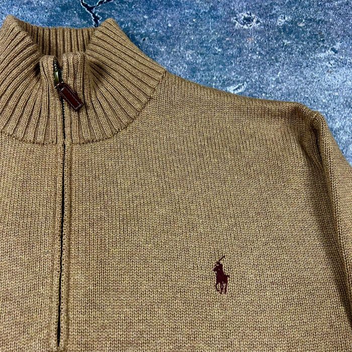 Пуловер Polo Ralph Lauren с цип - Камилско кафяво - Размер XXL