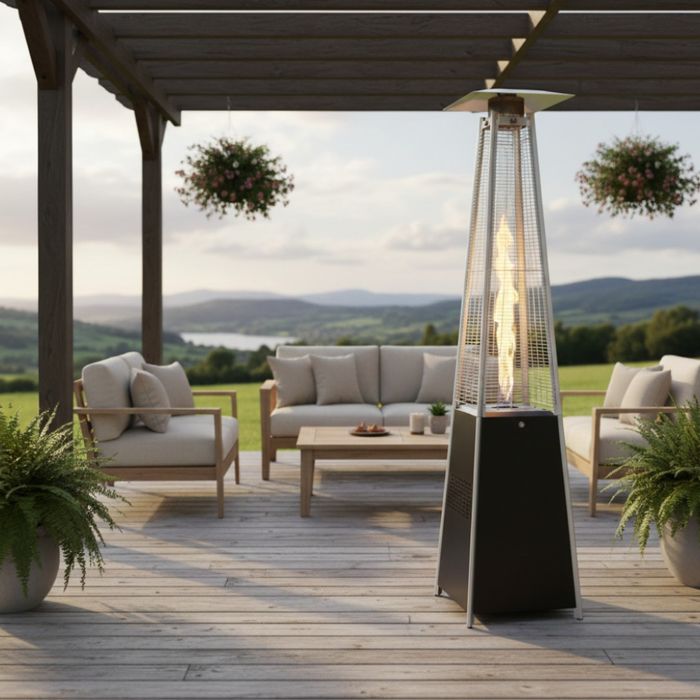 Външен газов отоплител с калъф и защити готов за употреба