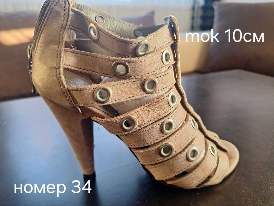Сандали дамски с висок ток, номер 34