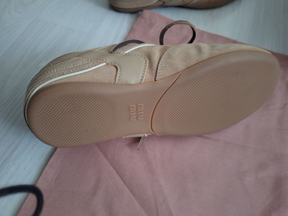 Miu Miu Gymnasium suede/ shearling sneakers