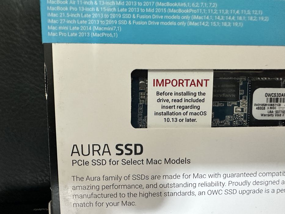 SSD Apple  OWC Aura PRO X2 Pentru Macbook iMac Cutiile Sigilate Transport Inclus in pret