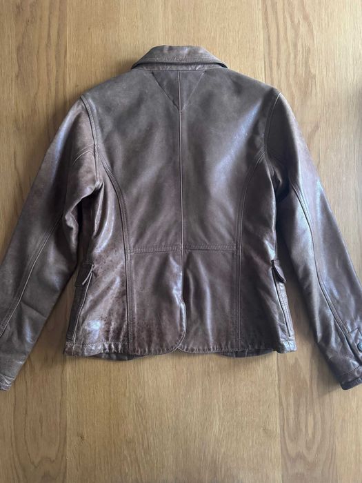 Sacou / geaca piele maro fete 12 ani Tommy Hilfiger ca nou