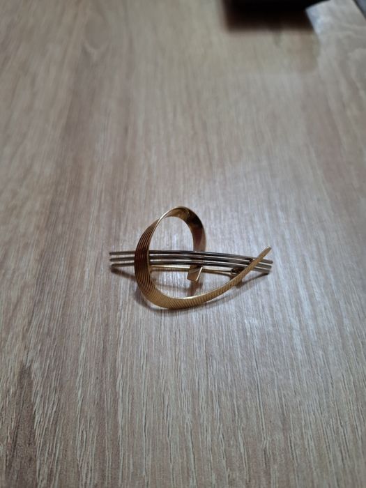 Brosa aur alb+aur galben 9 kt germania