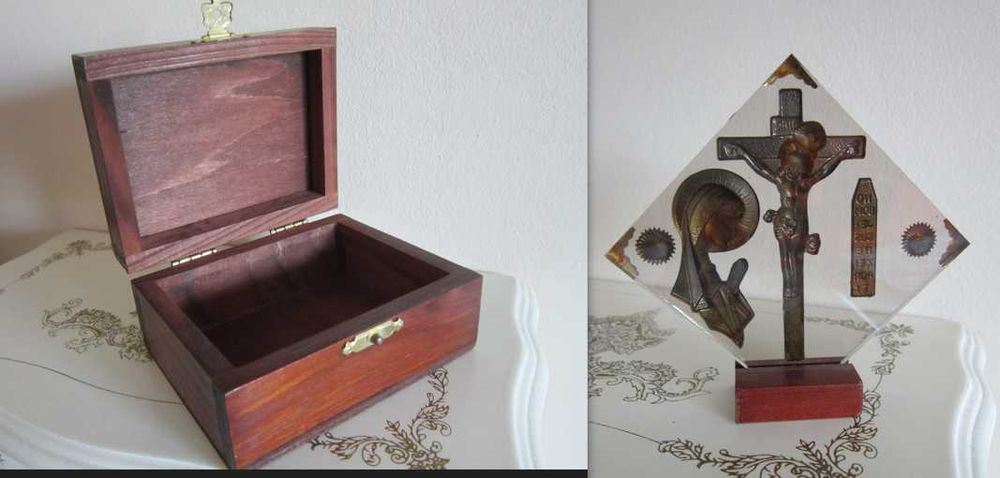 cadou rar Cutie Caseta lemn +  Suvenir Catedrala Braga Portugalia 1960