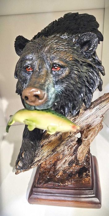 Нова Статуетка Мечка Глава Фигура за Декорация  - 30см -3 Варианта