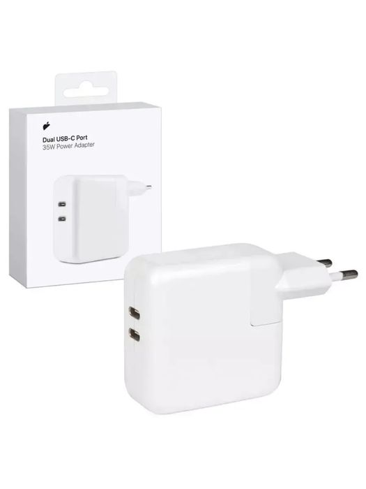Apple Power Adapter 35W — компактное зарядное устройство.