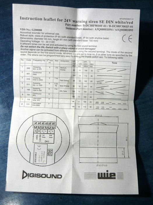 Sirena si detector optic adresabil de fum Siemens