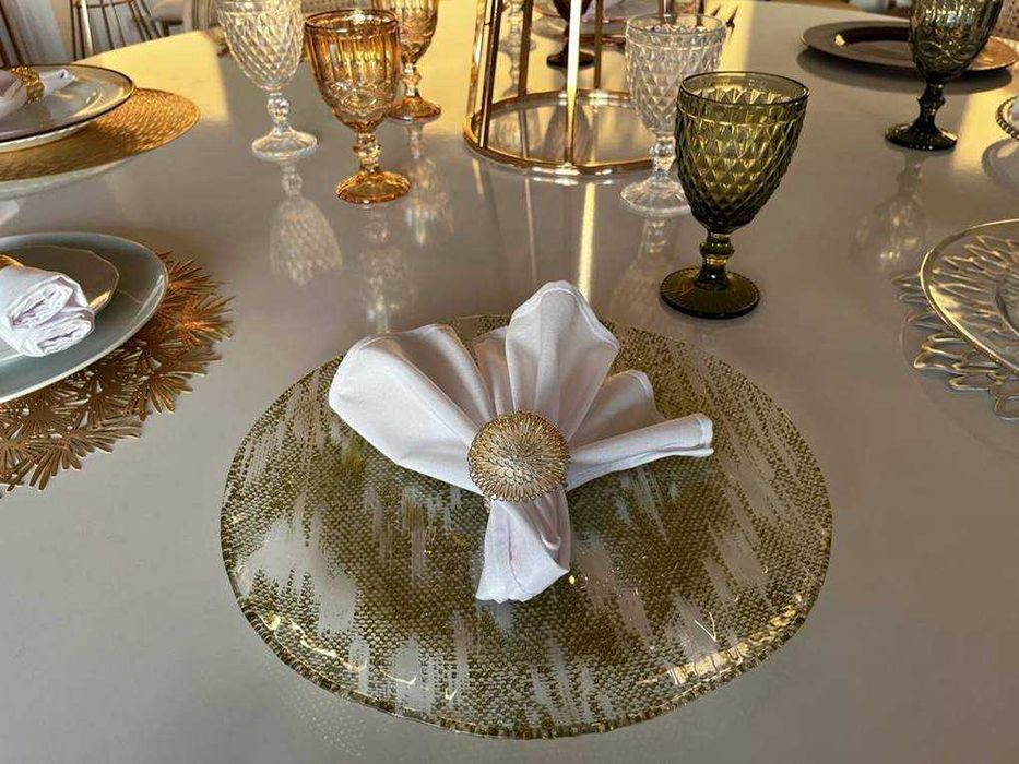 Platouri suport din sticla pentru evenimente (33 cm) farfurii suport