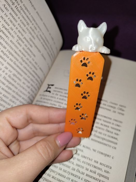 3D Принтиран  Книгоразделител котешки лапички