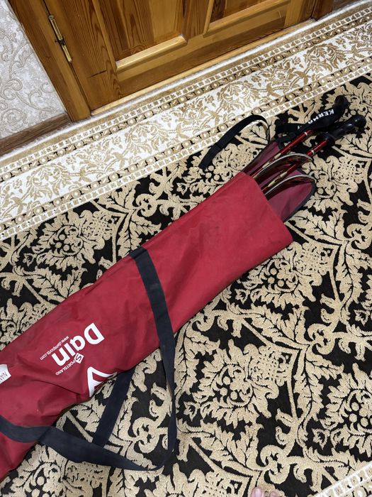 Горные лыжи 160см + палки