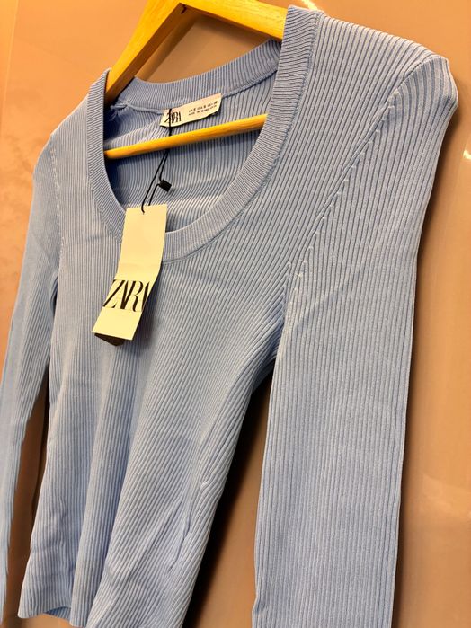 Zara блуза в бебешко син цвят С рр