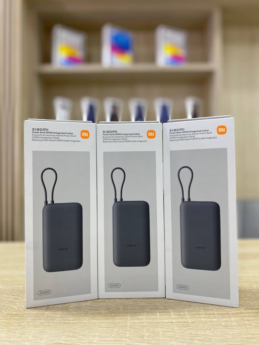 Mi Power Bank 33W 20000mAh. Black. Встроенный кабель. Есть доставка