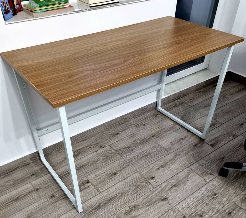 Birou minimalist lemn/metal, Bej ca NOU