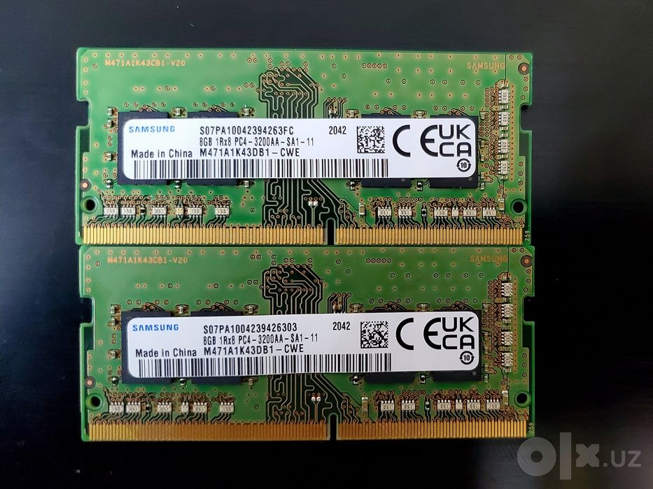 Samsung DDR4 16GB (2x8GB) 3200MHz RAM Noutbuk uchun - Original