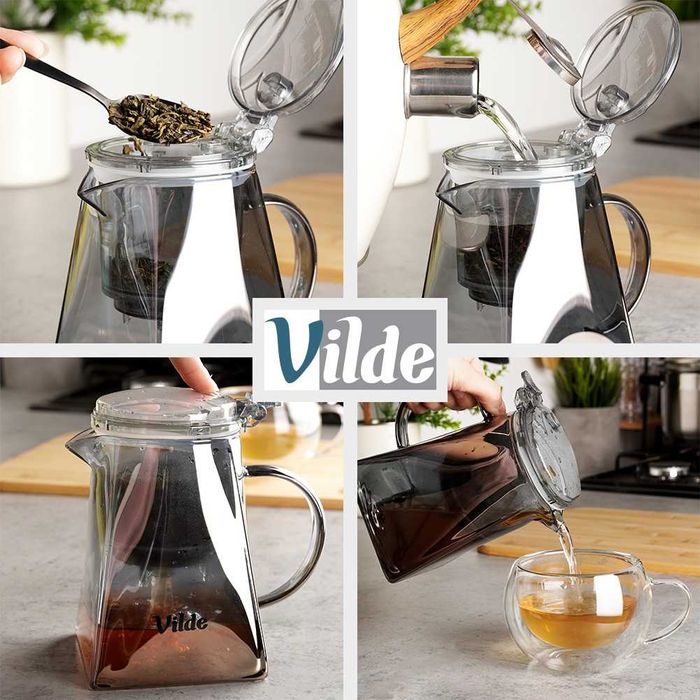 Чайник с инфузер, Ергономичен дизайн, Без капки,  730 ml