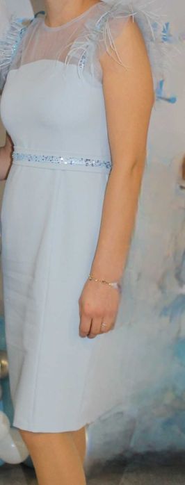 Елегантна официална синя рокля