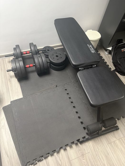 Vand banca reglabila + 2 gantere de 20 kg fiecare