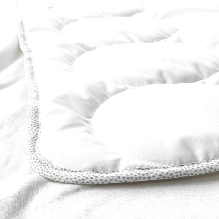 LENAST Pilotă pentru pătuț, alb/gri, 110x125 cm