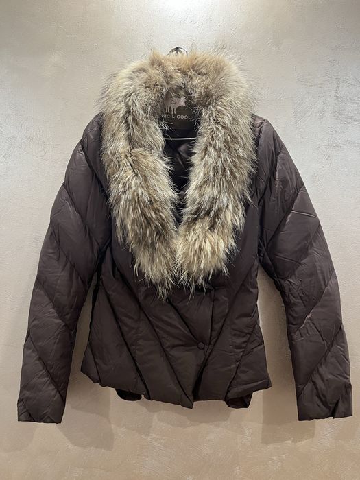 geaca de fas cu blana naturala si umplutura  puf