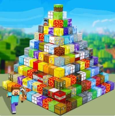 Голям комплект Магнитни кубчета Майнкрафт 96 броя Minecraft Magnetic