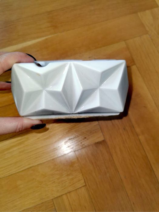 Пепелник порцелан фирма RIEBER Bavaria Op - Art бруталистичен дизайн