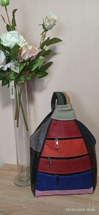 Елегантни дамски чанта-раници от естествена кожа!Различни цветове!