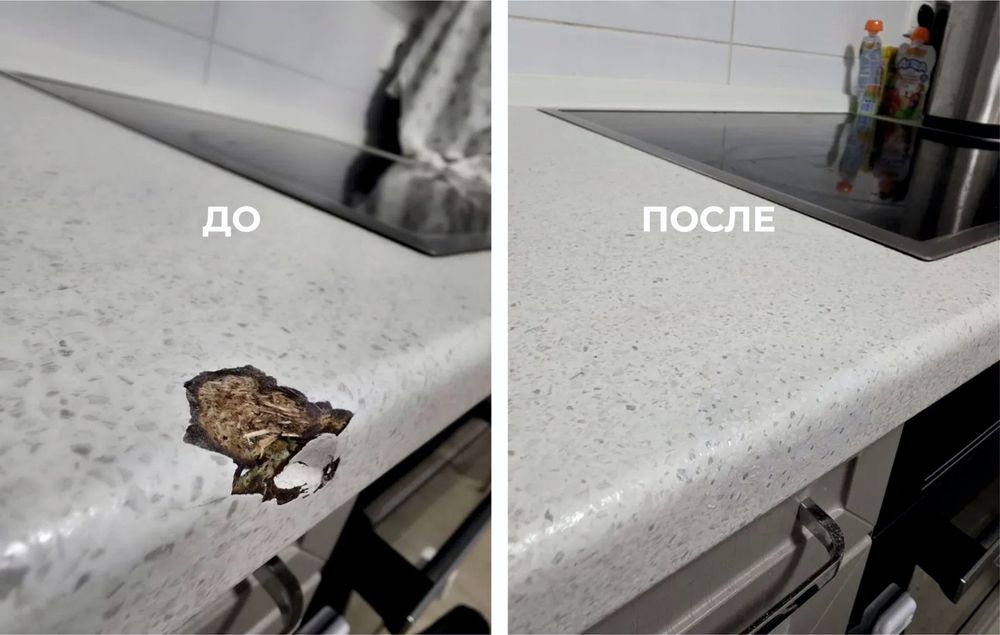 Реставрация трещин и сколов на керамограните