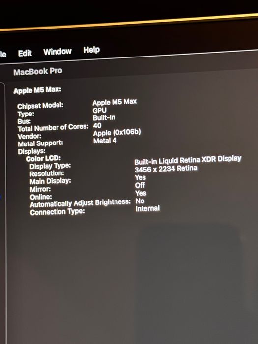 MacBook Pro 16'' M5 Max 18/40, 64GB, 2TB SSD Silver INT