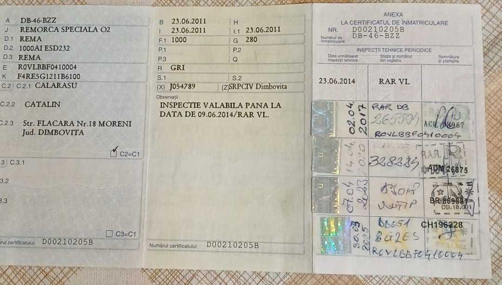 Remorcă apicolă pentru 18 stupi, cu sistem de frânare și șasiu culisant